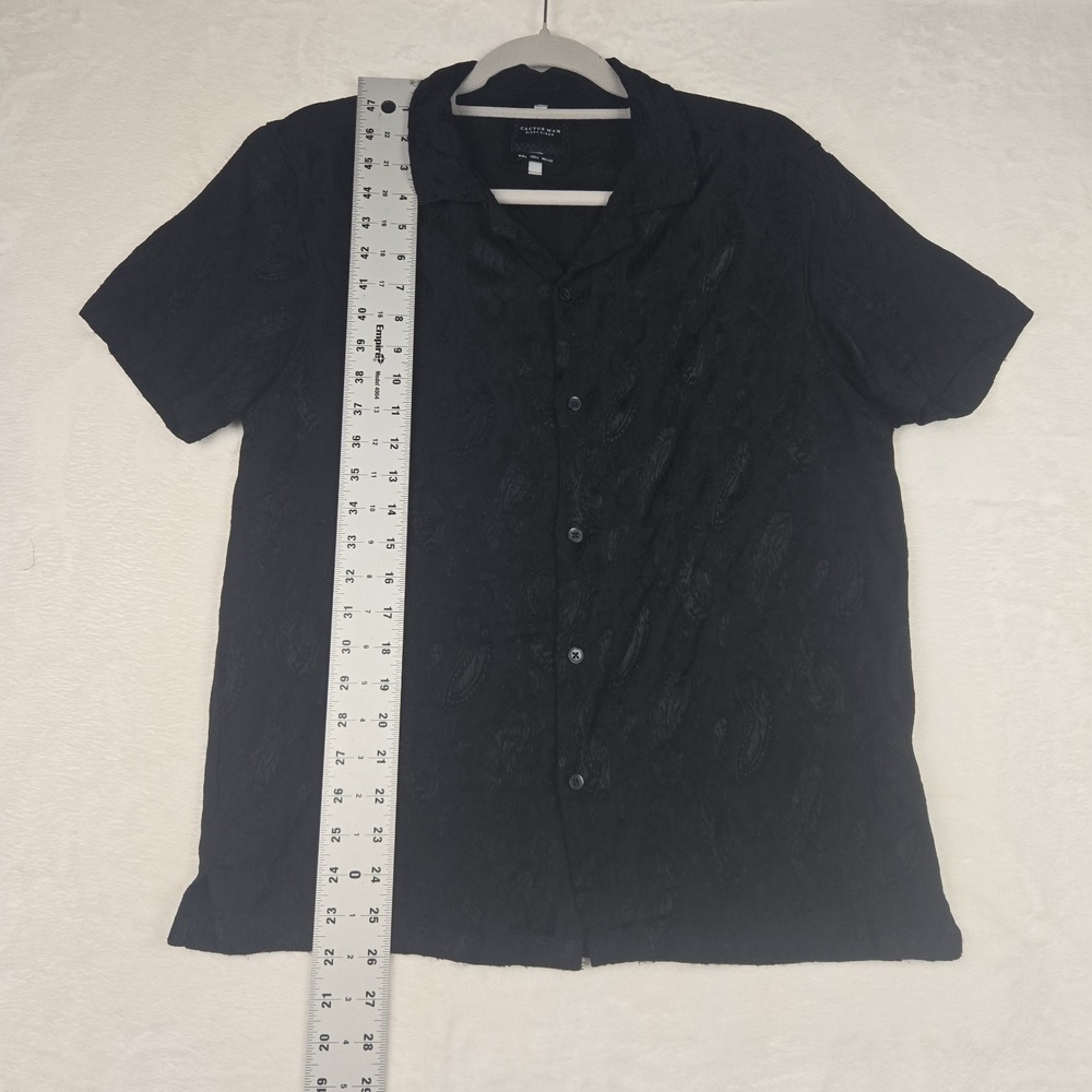 Cactus Man Ricky Singh Women's Black Button Up Shirt Size Large Floral Pattern - Picture 5 of 8